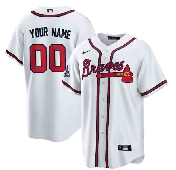Men's Atlanta Braves Blank 2021 White World Series Champions Cool Base Stitched Jersey