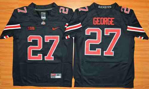 Buckeyes #27 Eddie George Black Commemorative Stitched Youth NCAA Jersey