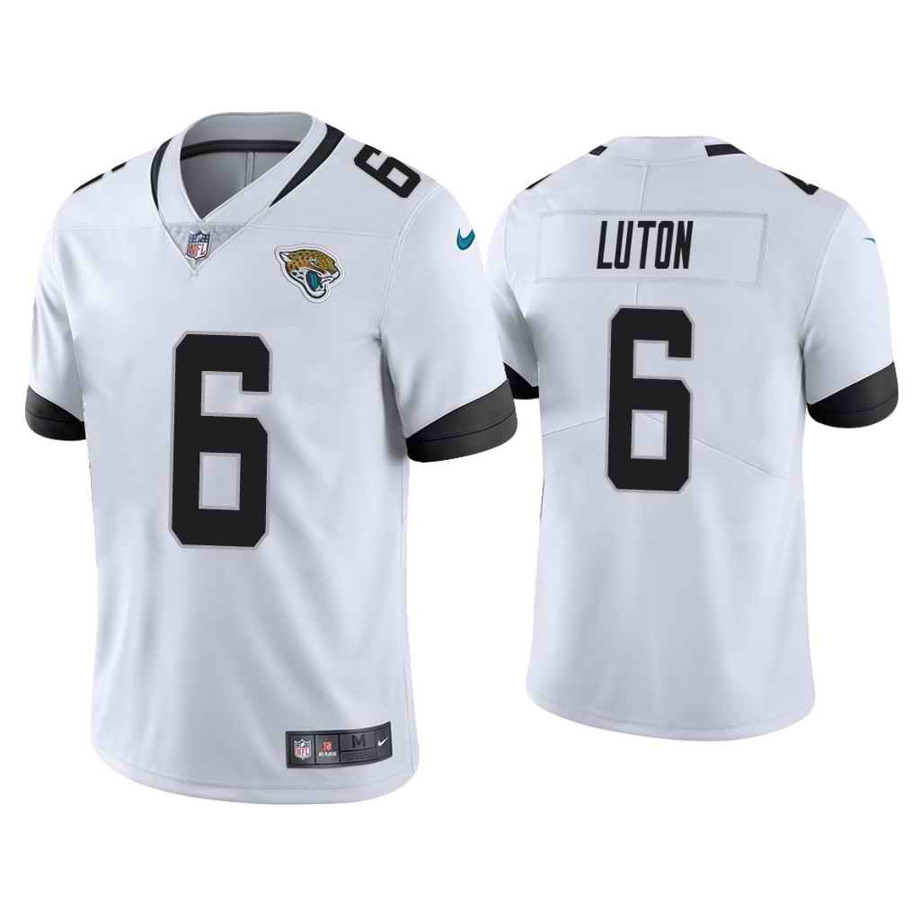 Men's Jacksonville Jaguars #6 Jake Luton White Vapor Untouchable Limited Stitched Jersey