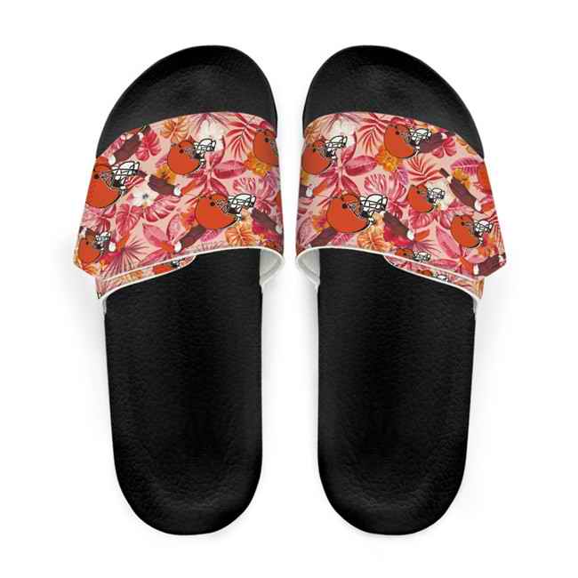 Men's Cleveland Browns Beach Adjustable Slides Non-Slip Slippers/Sandals/Shoes 001