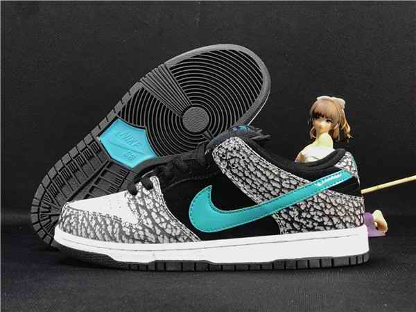 Women's Dunk Low SB Black/White Shoes 045