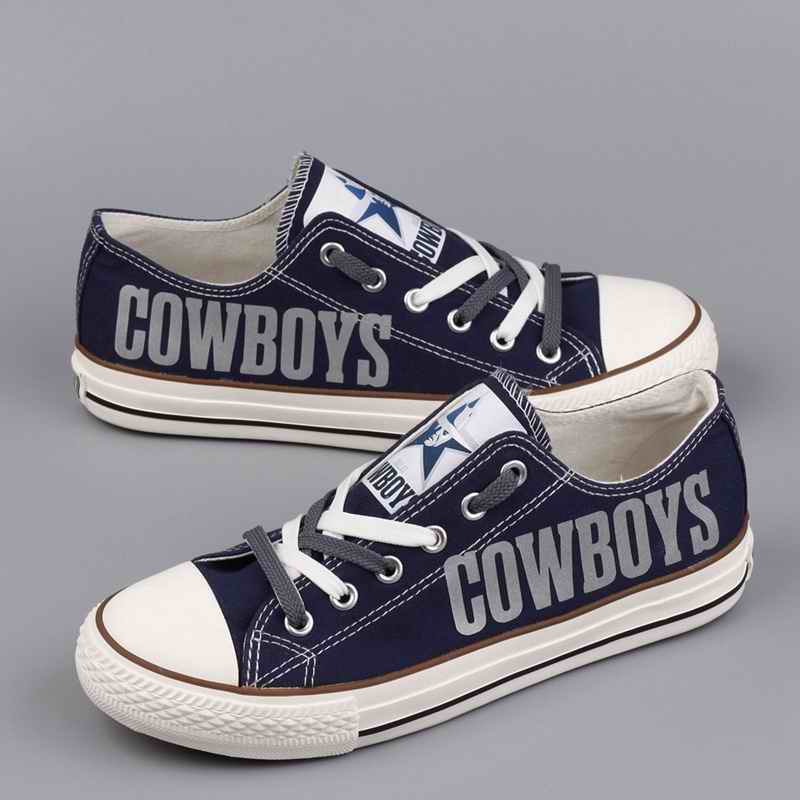 Women's NFL Dalls Cowboys Repeat Print Low Top Sneakers 008