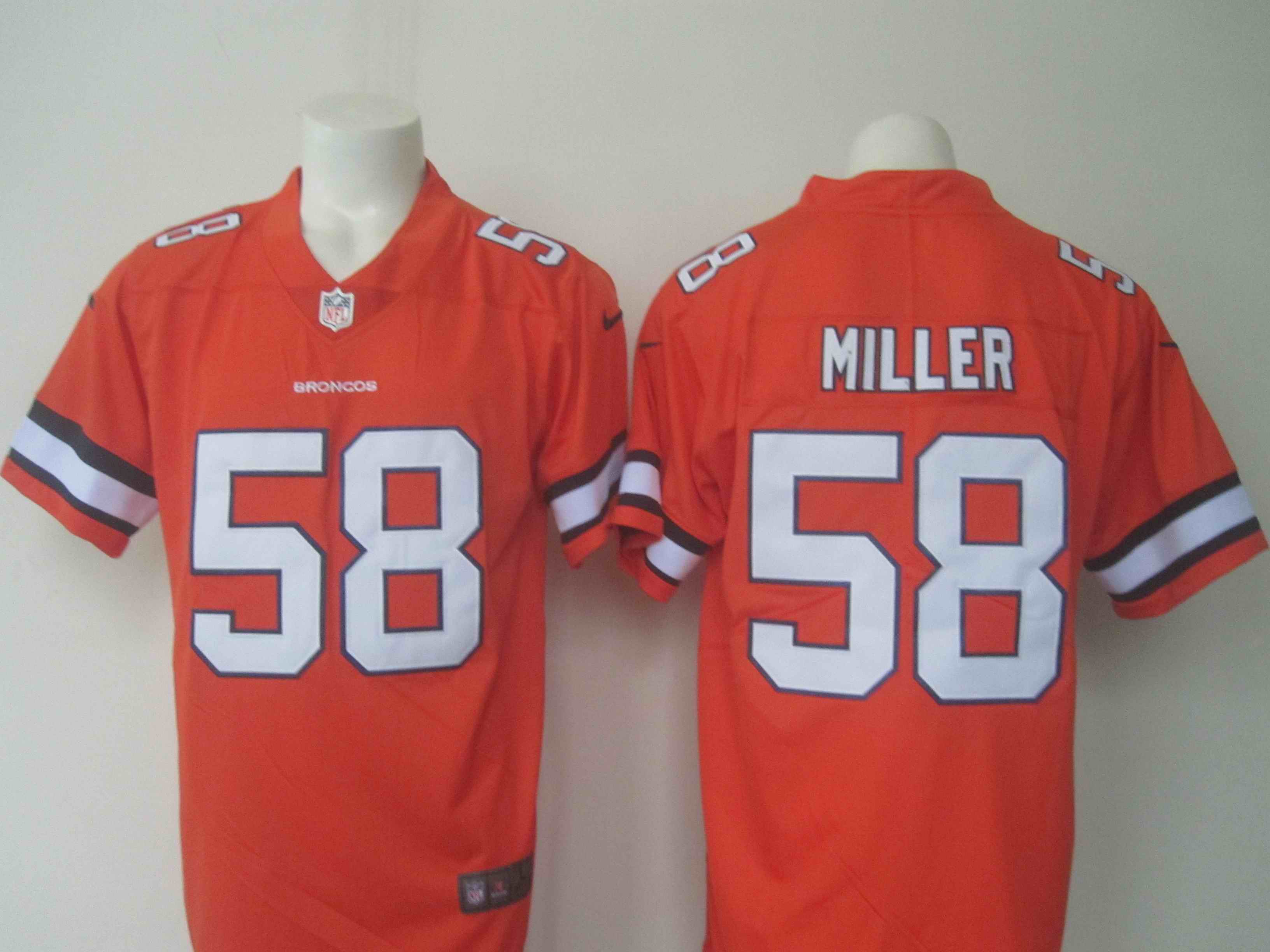 Men's Nike Broncos #58 Von Miller Orange Limited Rush Stitched NFL Jersey