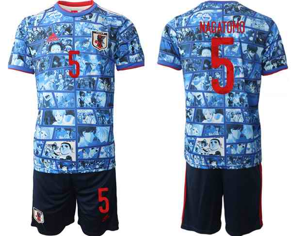 Men's Japan #5 Nagatomo Blue Home Soccer Jersey Suit