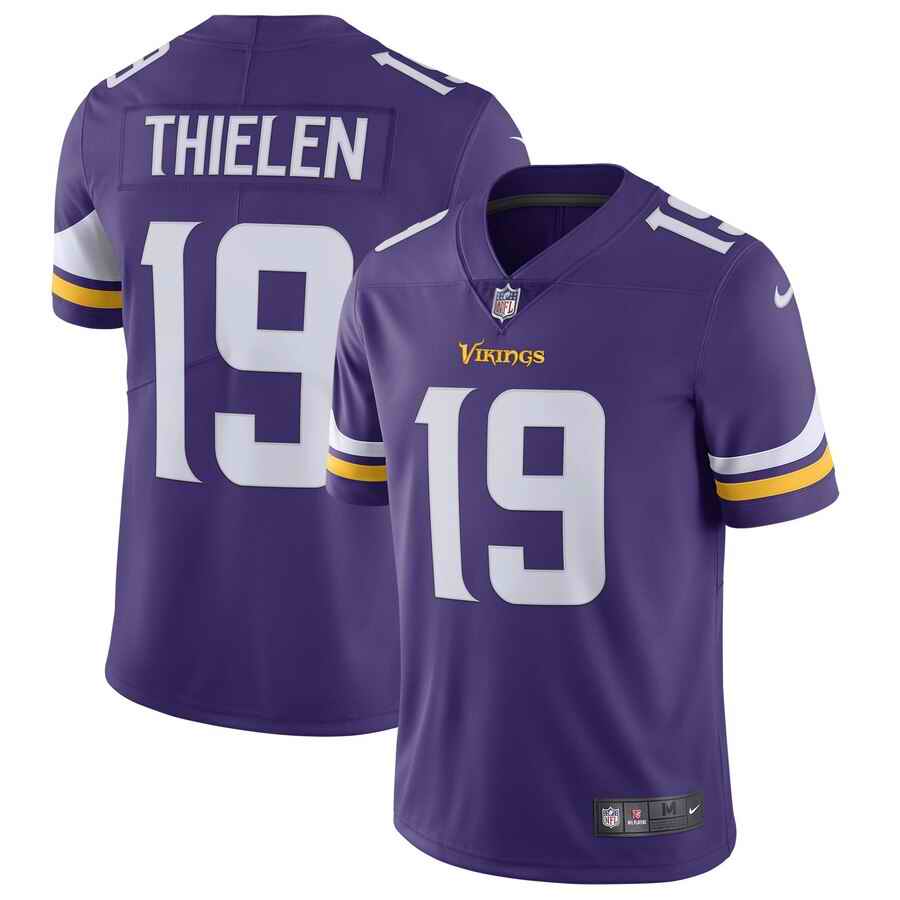 Men's Minnesota Vikings #19 Adam Thielen Purple Vapor Untouchable Limited Stitched NFL Jersey