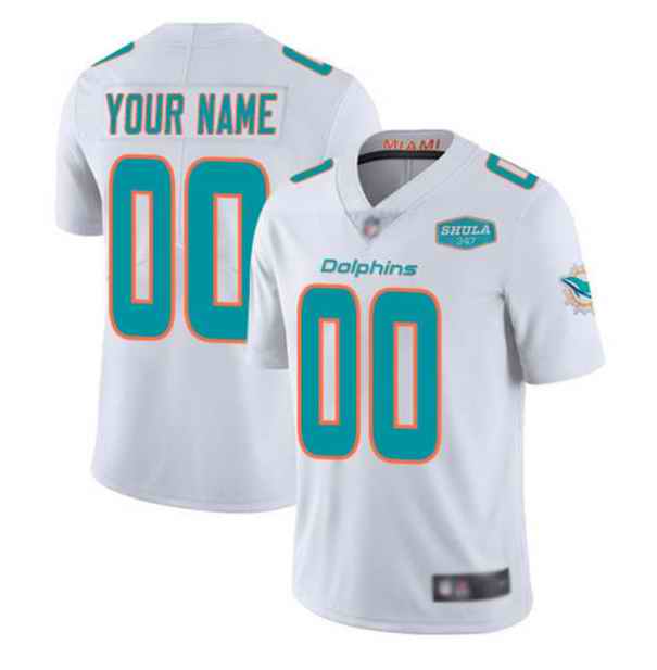 Youth Dolphins Active Players Custom White 347 Shula Patch Vapor Untouchable Limited Stitched NFL Jersey