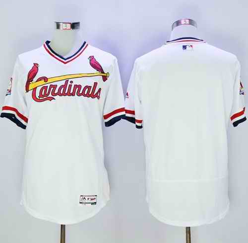 Cardinals Blank White Flexbase Authentic Collection Cooperstown Stitched MLB Jersey