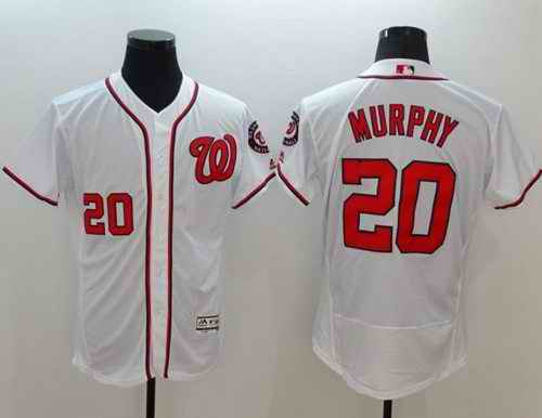 Nationals #20 Daniel Murphy White Flexbase Authentic Collection Stitched MLB Jersey