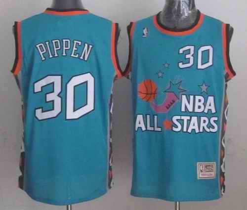 Mitchell And Ness Bulls #30 Scottie Pippen Light Blue 1996 All star Stitched NBA Jersey