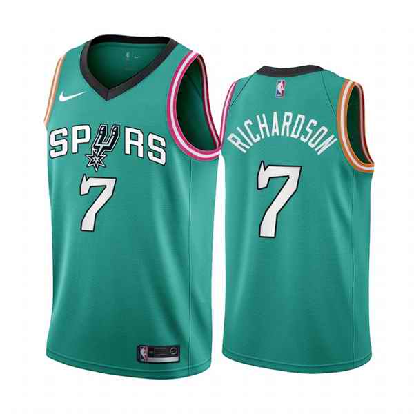 Men's San Antonio Spurs #7 Josh Richardson 2022/23 Teal City Edition Stitched Jersey