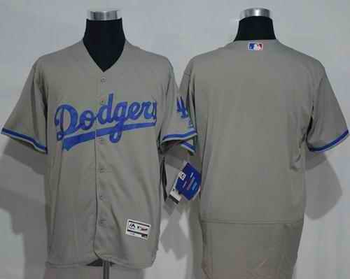 Dodgers Blank Grey Flexbase Authentic Collection Stitched MLB Jersey