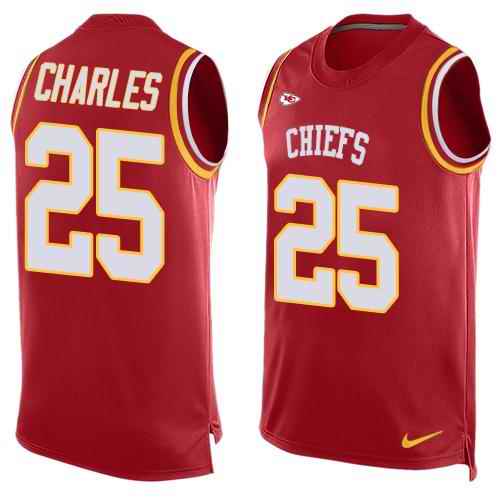 Nike Chiefs #25 Jamaal Charles Red Team Color Men's Stitched NFL Limited Tank Top Jersey