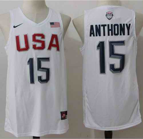Nike Team USA #15 Carmelo Anthony White 2016 Dream Team Stitched NBA Jersey