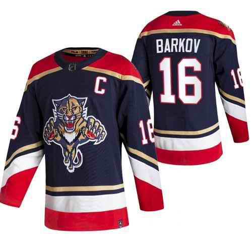 Men's Florida Panthers #16 Aleksander Barkov Black 2020-21 Reverse Retro Stitched Jersey