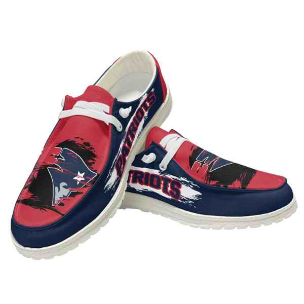 Women's New England Patriots Loafers Lace Up Shoes 001 (Pls check description for details)