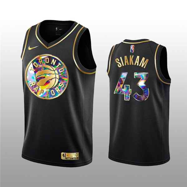 Men's Toronto Raptors #43 Pascal Siakam 2021/22 Black Golden Edition 75th Anniversary Diamond Logo Stitched Basketball Jersey