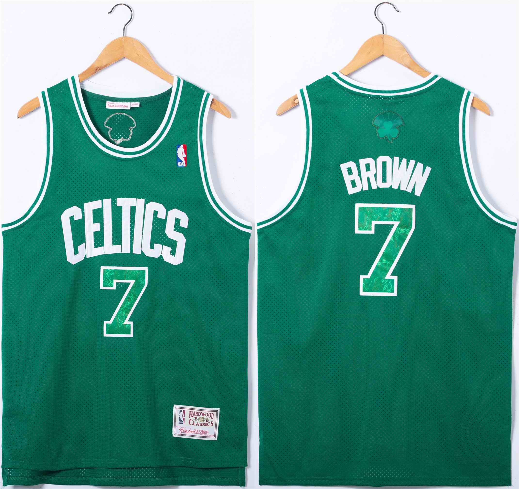 Men's Boston Celtics #7 Jaylen Brown Green Stitched Jersey