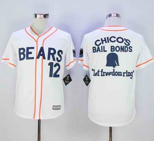 Bad News Bears Button Down #12 Tanner Boyle White Movie Stitched Baseball Jersey