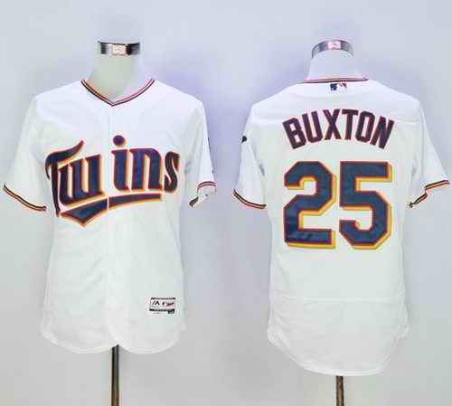 Twins #25 Byron Buxton White Flexbase Authentic Collection Stitched MLB Jersey