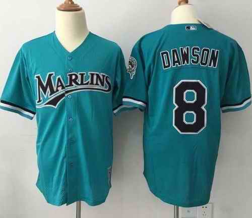 Mitchell And Ness 1995 marlins #8 Andre Dawson Green Throwback Stitched MLB Jersey