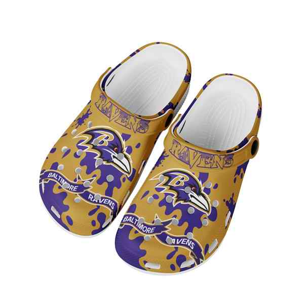 Women's Baltimore Ravens Bayaband Clog Shoes 002