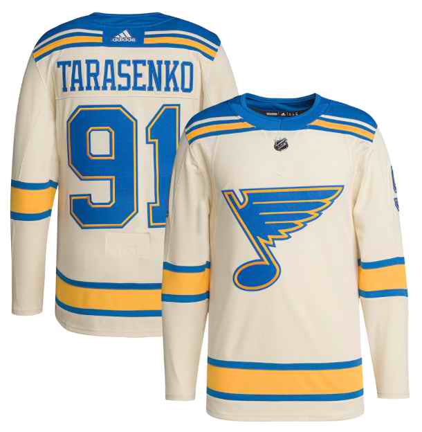 Men's St. Louis Blues #91 Vladimir Tarasenko Cream 2022 Winter Classic Stitched Jersey