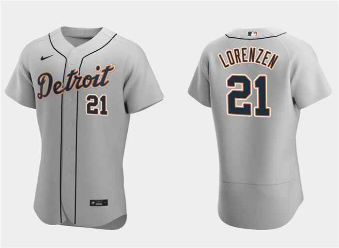Men's Detroit Tigers #21 Michael Lorenzen Grey Flex Base Stitched Jersey