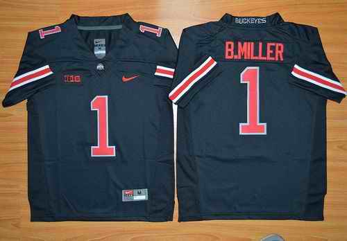 Buckeyes #1 Braxton Miller Black(Red No.) Limited Stitched Youth NCAA Jersey
