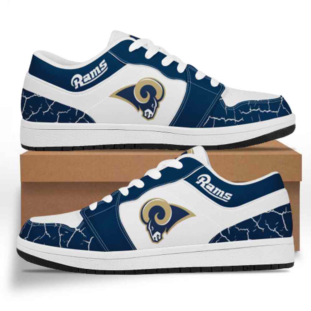 Women's Los Angeles Rams Low Top Leather AJ1 Sneakers 001