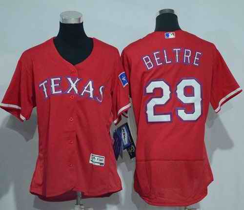 Rangers #29 Adrian Beltre Red Flexbase Authentic Women's Stitched MLB Jersey