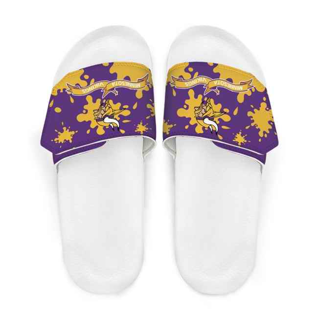 Women's Minnesota Vikings Beach Adjustable Slides Non-Slip Slippers/Sandals/Shoes 004