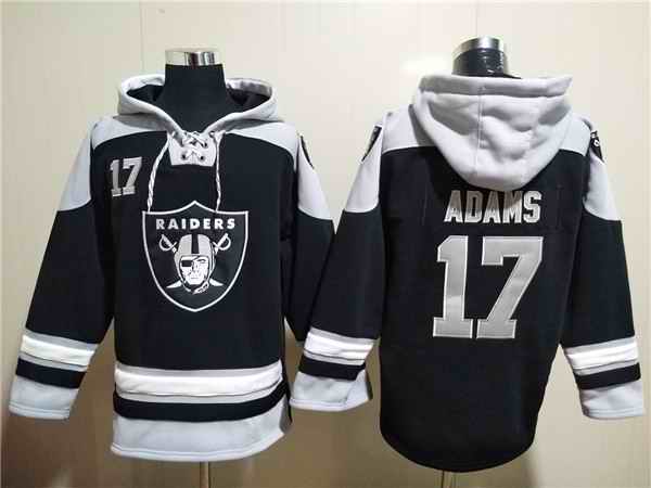 Men's Las Vegas Raiders #17 Davante Adams Black Ageless Must-Have Lace-Up Pullover Hoodie