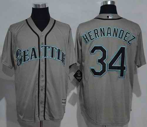 Mariners #34 Felix Hernandez Grey New Cool Base Stitched MLB Jersey