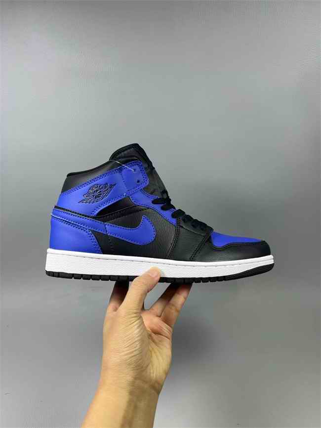 Men's Running Weapon Air Jordan 1 Blue/Black Shoes 0586