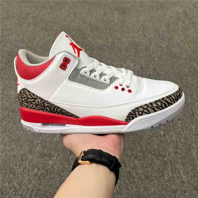 Men's Running weapon Air Jordan 3 White/Red Shoes 090