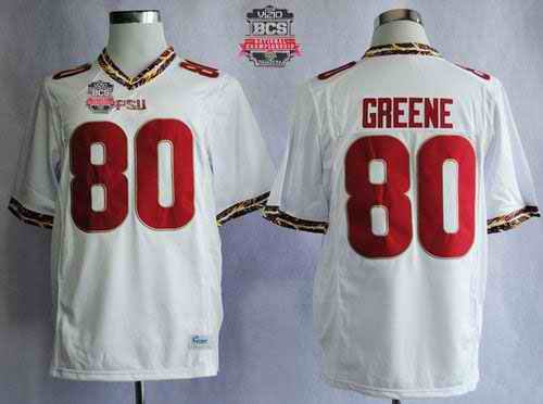 Seminoles #80 Rashad Greene White 2014 BCS Bowl Patch Stitched NCAA Jersey