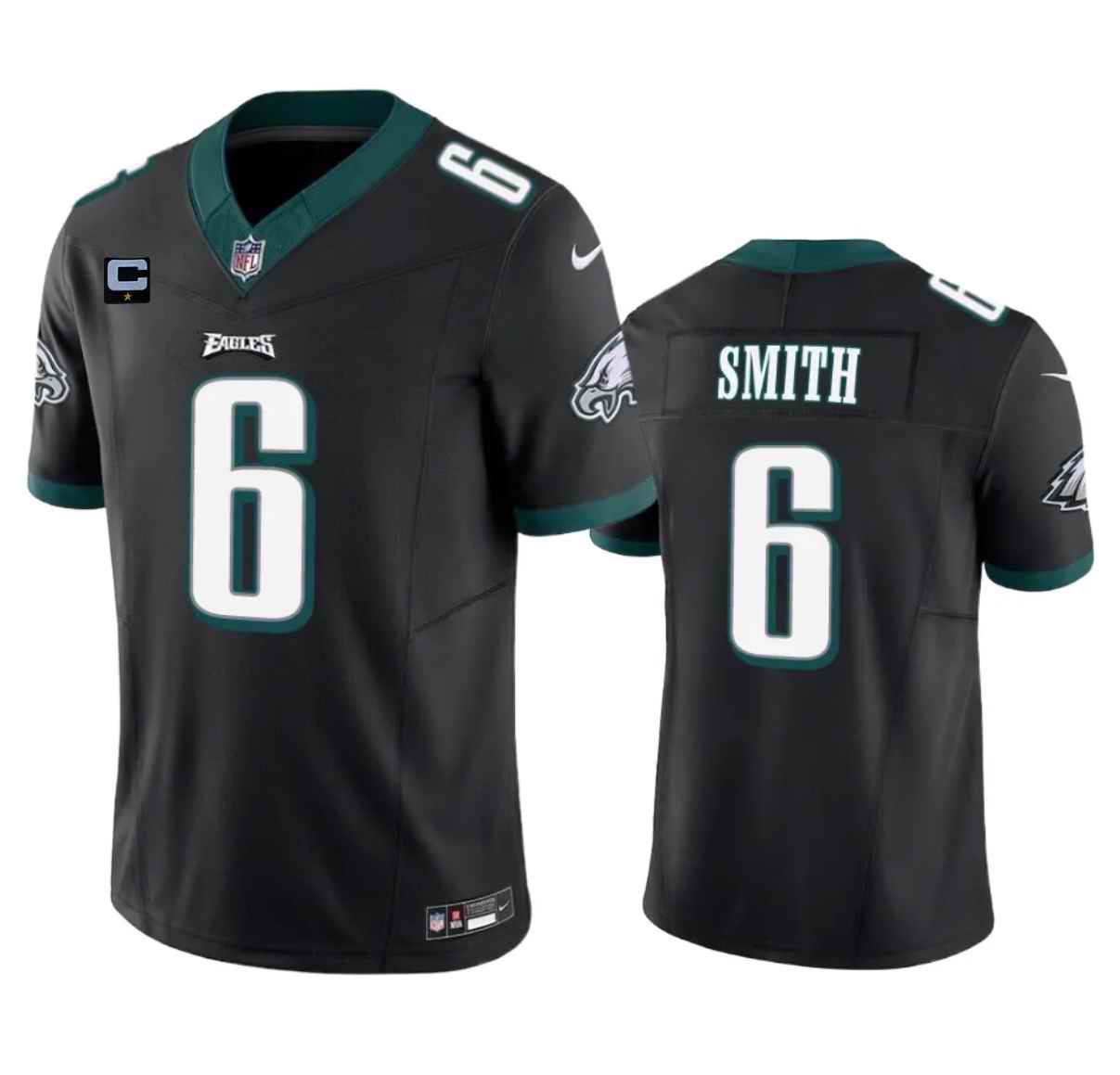 Men's Philadelphia Eagles #6 DeVonta Smith Black 2023 F.U.S.E. With 1-Star C Patch Vapor Untouchable Limited Stitched Football Jersey