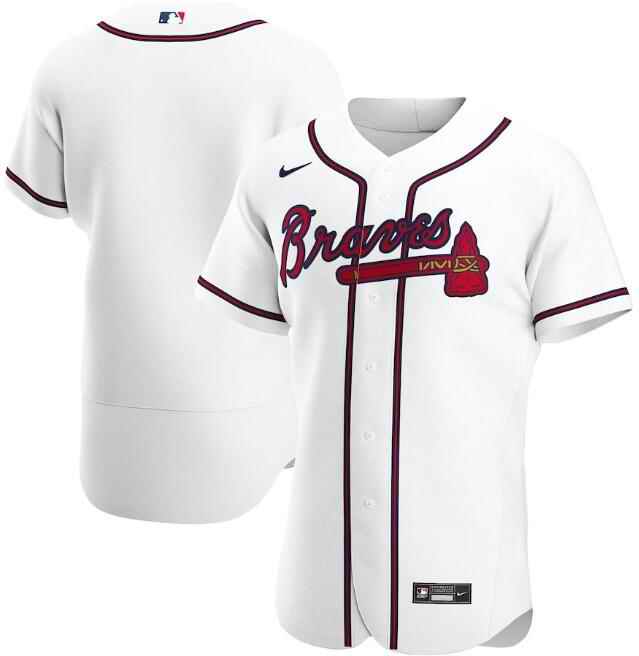 Men's Atlanta Braves Blank White Flex Base Stitched Jersey