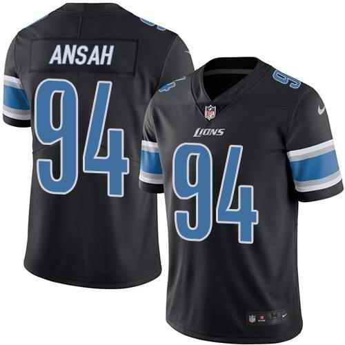 Nike Lions #94 Ziggy Ansah Black Youth Stitched NFL Limited Rush Jersey