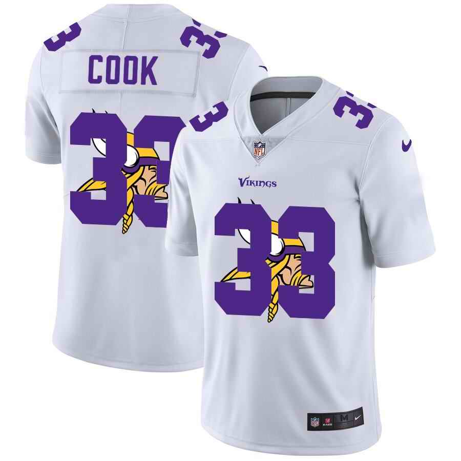 Men's Minnesota Vikings #33 Dalvin Cook White Shadow Logo Limited Stitched Jersey