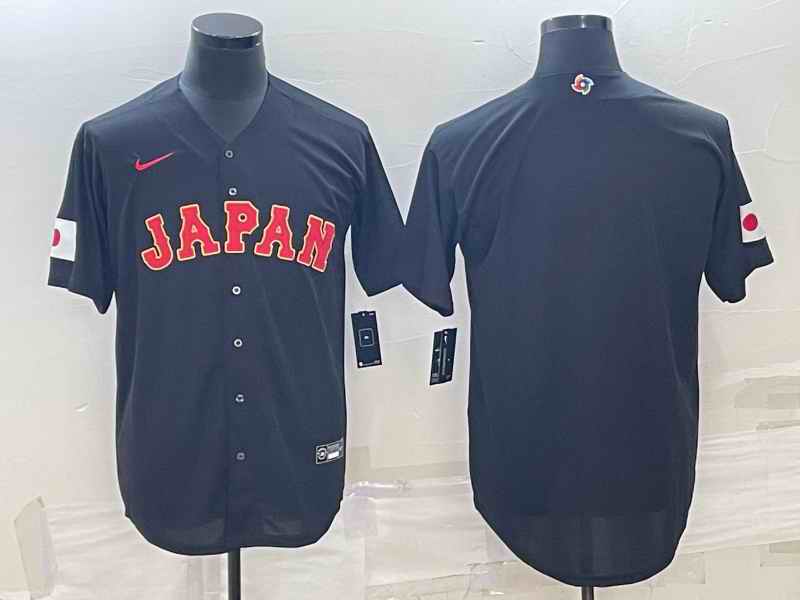 Men's Japan Baseball Blank 2023 Black World Baseball Classic Stitched Jersey