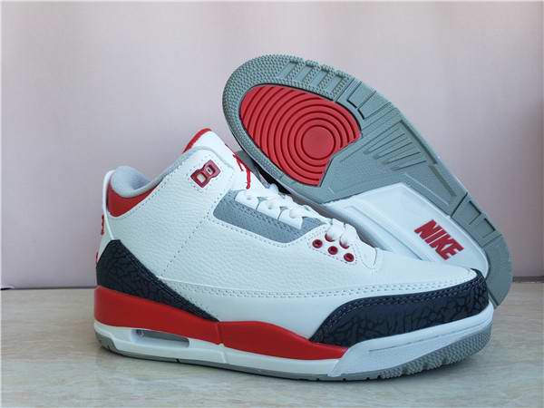 Men's Running weapon Air Jordan 3 White/Red/Black  Shoes 053