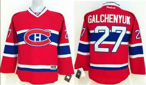 Canadiens #27 Alex Galchenyuk Red Stitched Youth NHL Jersey