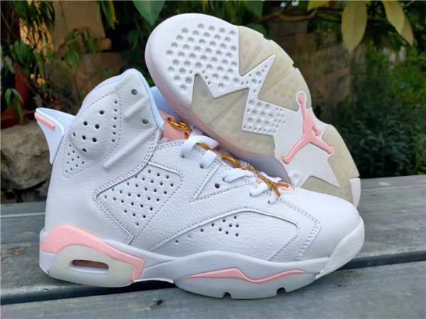 Men's Running Weapon Air Jordan 6 White Pink Shoes 036