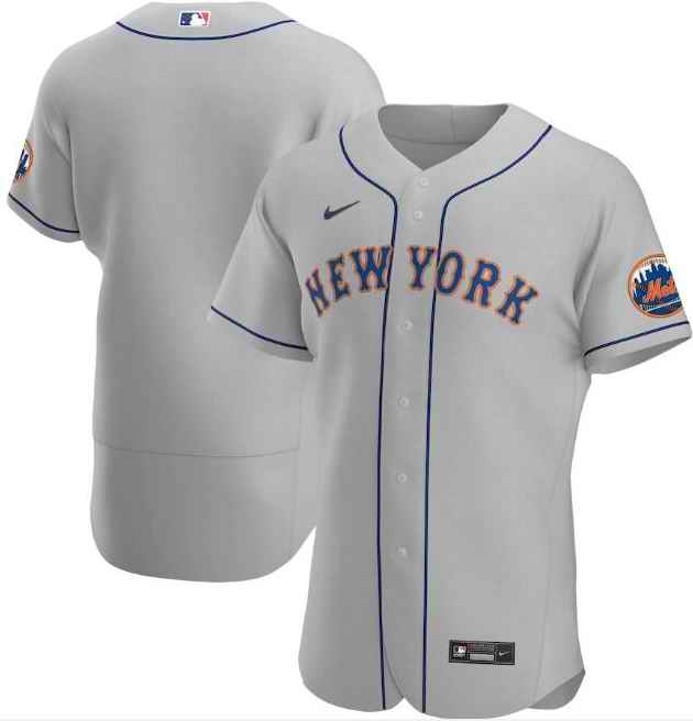 Men's New York Mets Blank Grey Flex Base Stitched Jersey