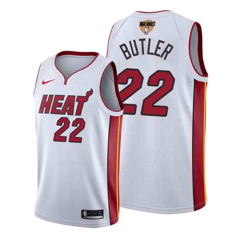 Men's Miami Heat #22 Jimmy Butler 2020 White Finals Bound Association Edition Swingman Stitched Jersey