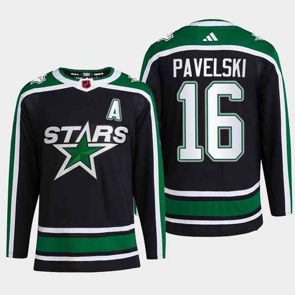 Men's Dallas Stars #16 Joe Pavelski Black 2022-23 Reverse Retro Stitched Jersey