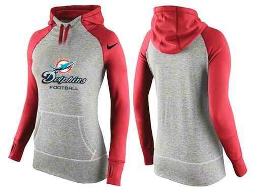 Women's Nike Miami Dolphins Performance Hoodie Grey & Red