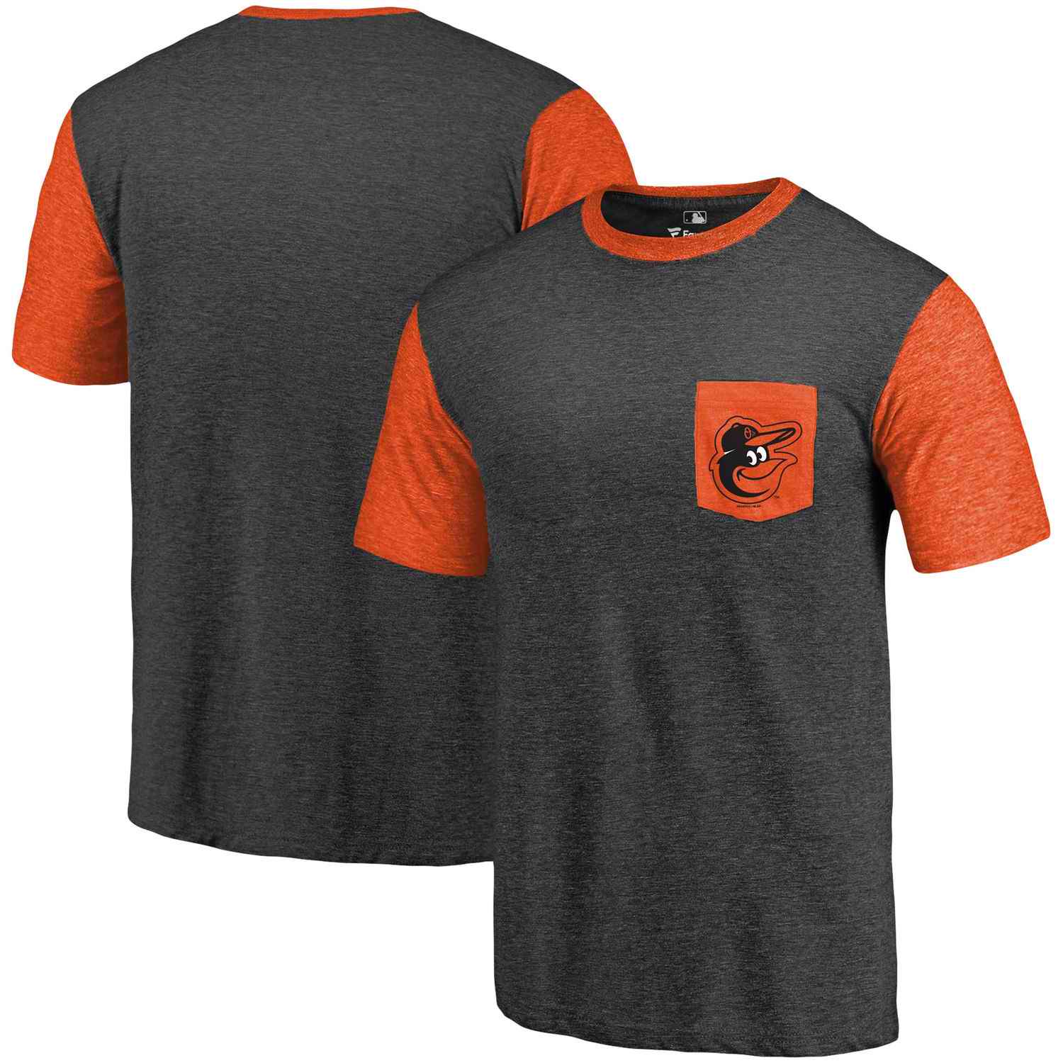 Men's Baltimore Orioles Fanatics Branded Black-Orange Refresh Pocket T-Shirt