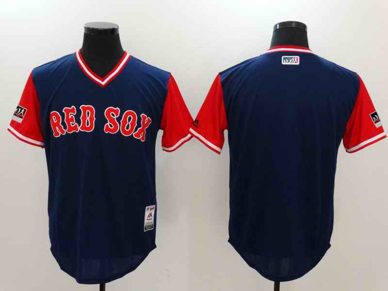 Men's Boston Red Sox Majestic Navy/Red 2018 Players' Weekend Authentic Team Stitched   MLB Jersey